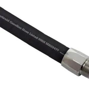 3/4” Wirebraid Hose with 3/4'' NPT M Chrome Plated Brass Fixed Couplings | 100' Fuel Hose MXM
